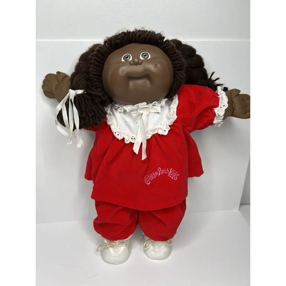 Vintage African American Cabbage Patch Kid Girl Doll CPK Clothing Shoes
